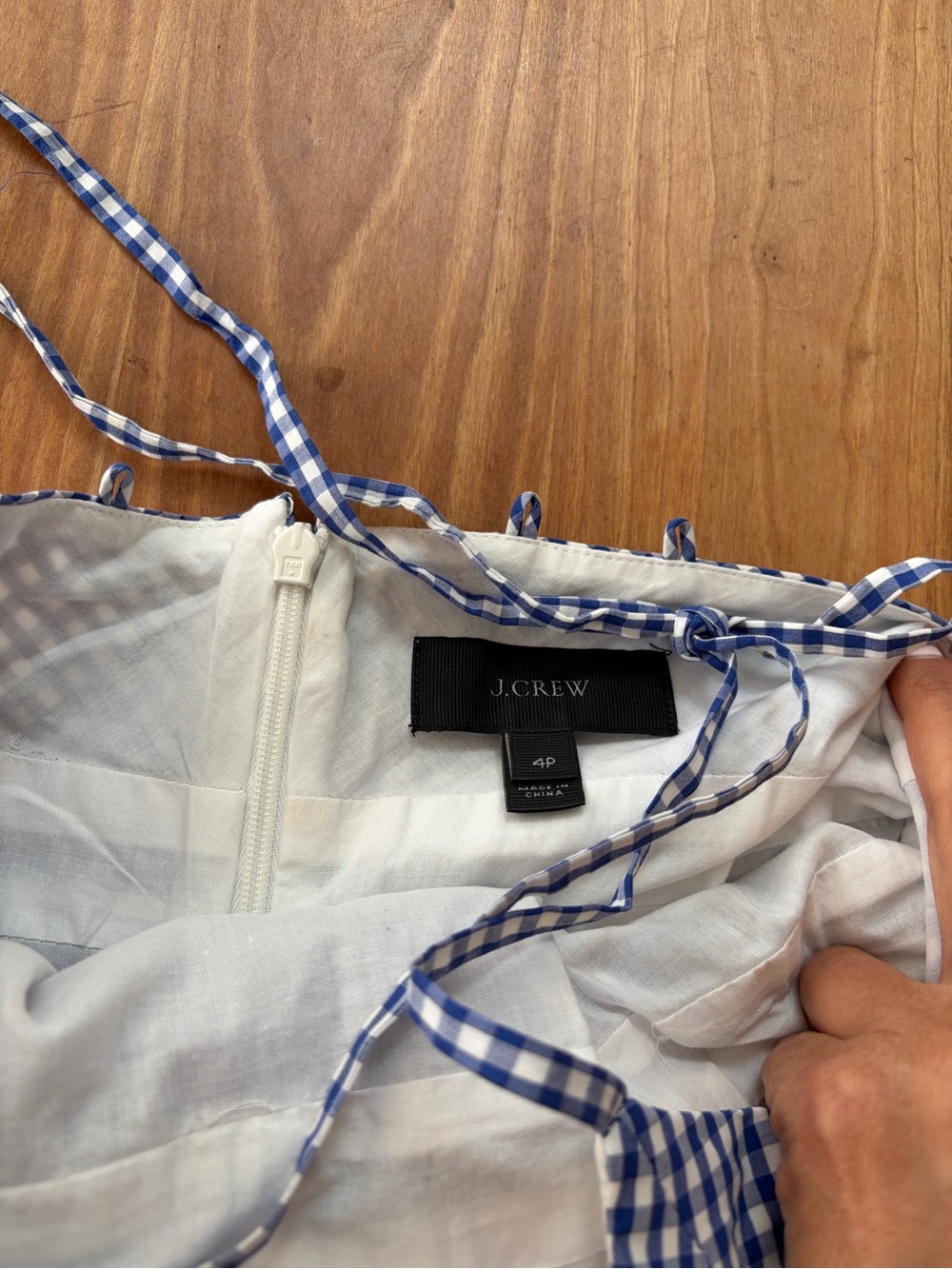 J. Crew Blue & White Gingham Halter Sundress - Picture 4 of 5